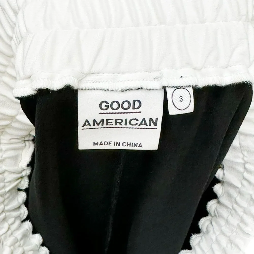RARE GOOD AMERICAN Black and White Satin Shorts